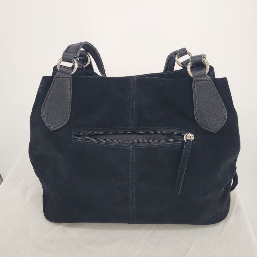 The Sak Black‎ Suede Colorblock Patchwork Tote Shoulder Bag Leather Straps Boho - Picture 4 of 9